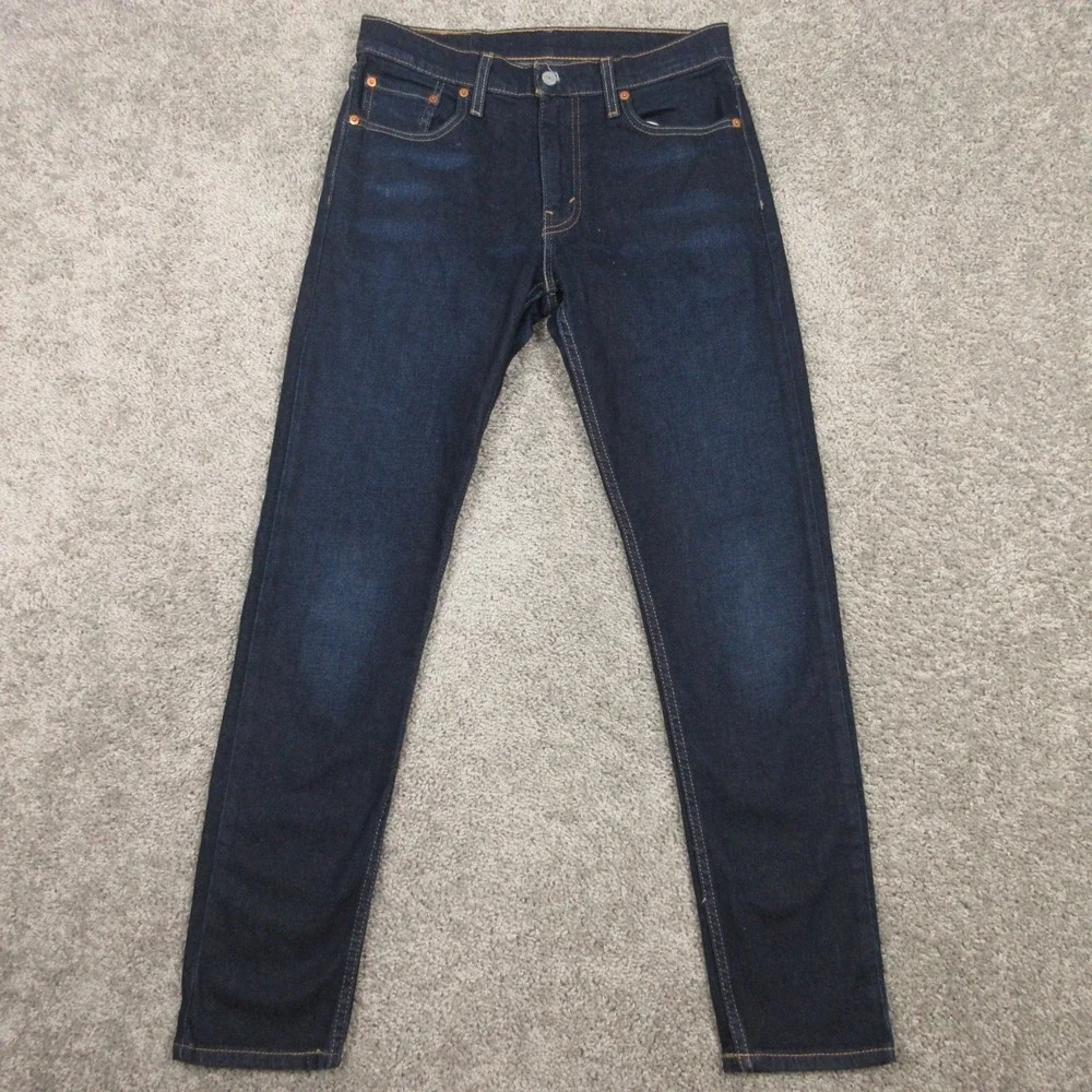Levis Jeans Mens 30x32 Blue 512 Slim Tapered Dark Wash Faded Stretch Denim Pants